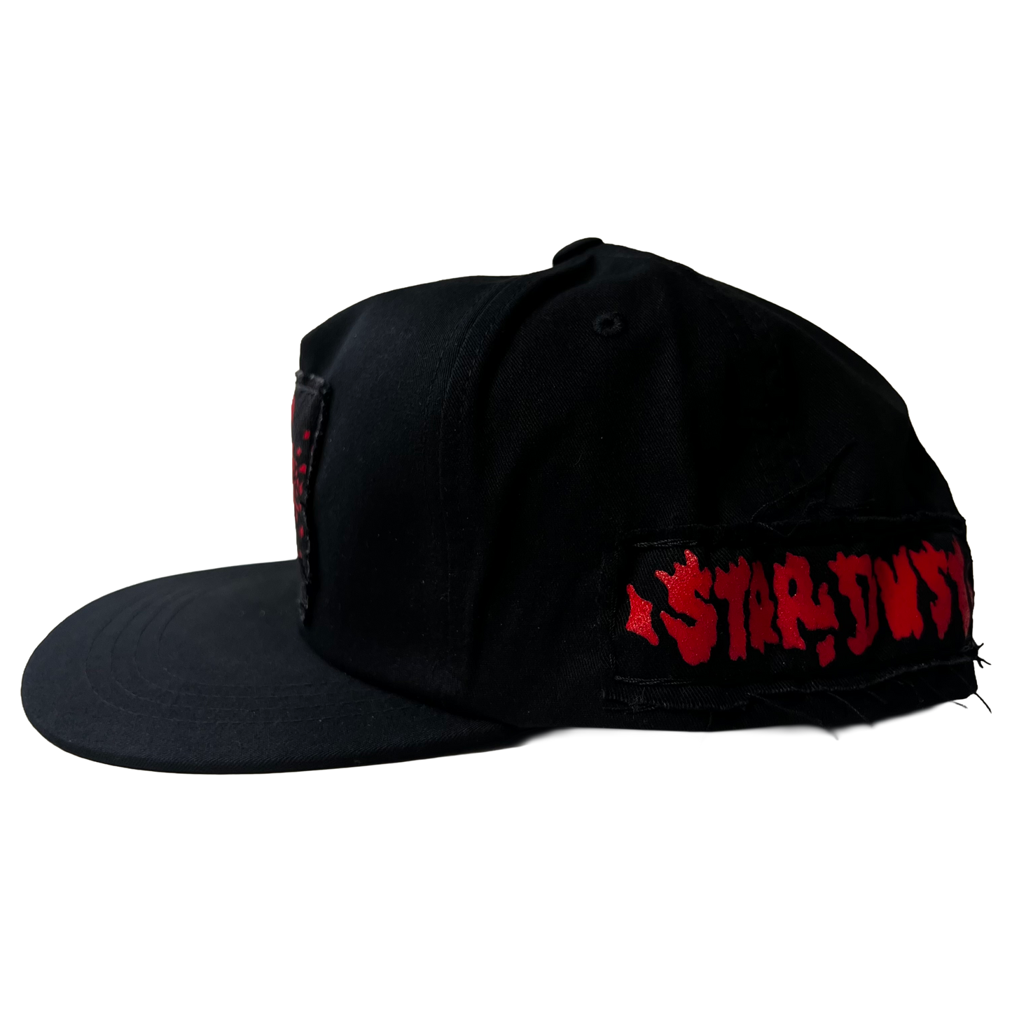 Stardust Patch Mash Ups Snapback Hat Devil Man 018 & Devil Man Text 047 Black / Bright Red