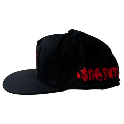 Stardust Patch Mash Ups Snapback Hat Devil Man 018 & Devil Man Text 047 Black / Bright Red
