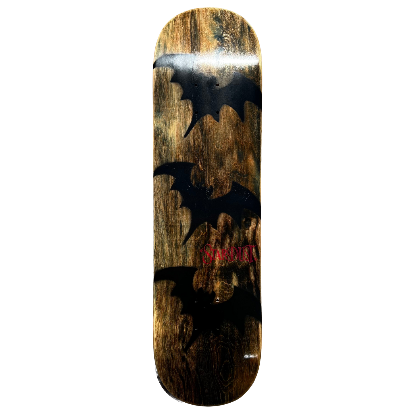 Stardust Tri-Bat Wanderlust Deck 048 8.375" (Full Cut) Brown Veneer / Flat Black / Bright Red