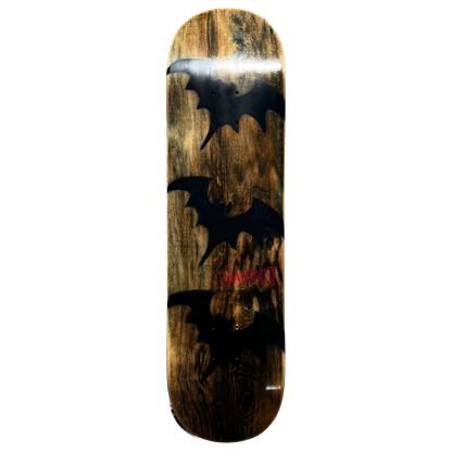 Stardust Tri-Bat Wanderlust Deck 048 8.375" (Full Cut) Brown Veneer / Flat Black / Bright Red