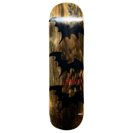 Stardust Tri-Bat Wanderlust Deck 048 8.375" (Full Cut) Brown Veneer / Flat Black / Bright Red