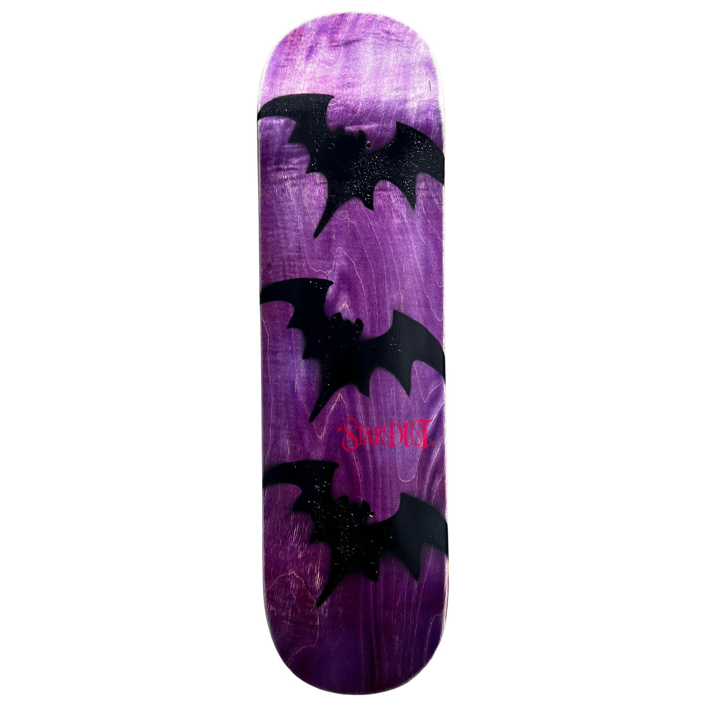 Stardust Tri-Bat Wanderlust Deck 048 8.375" (Full Cut) Purple Veneer / Flat Black / Bright Red