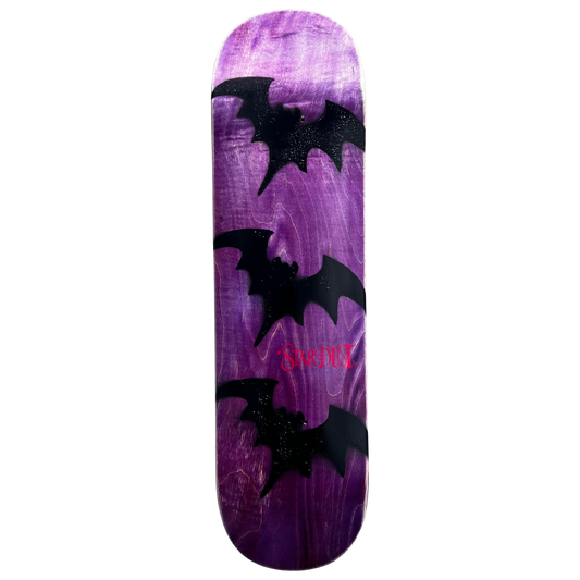 Stardust Tri-Bat Wanderlust Deck 048 8.375" (Full Cut) Purple Veneer / Flat Black / Bright Red