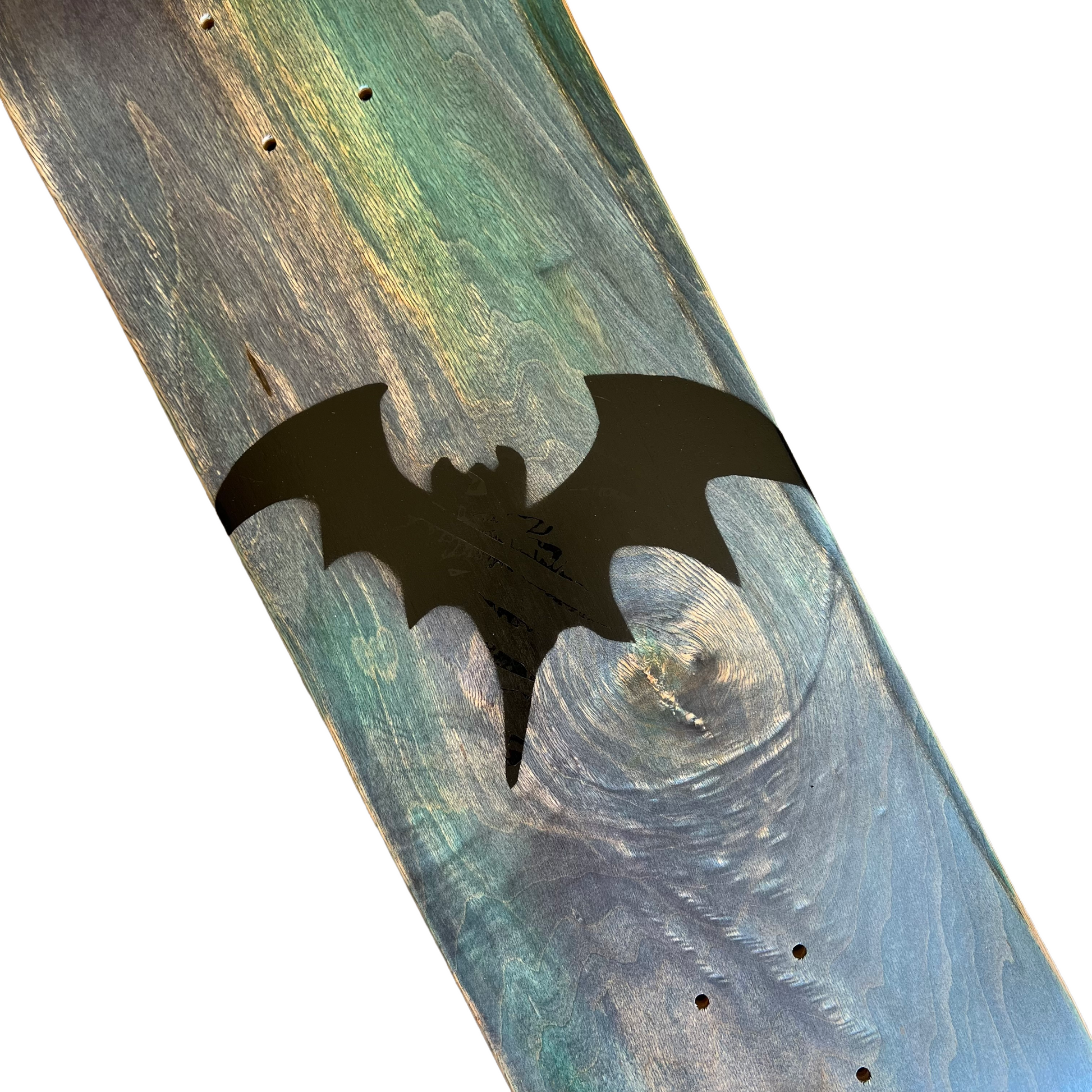 Stardust Blue Wash / Matte Black Bat Deck 041 8.375" (Full Cut)