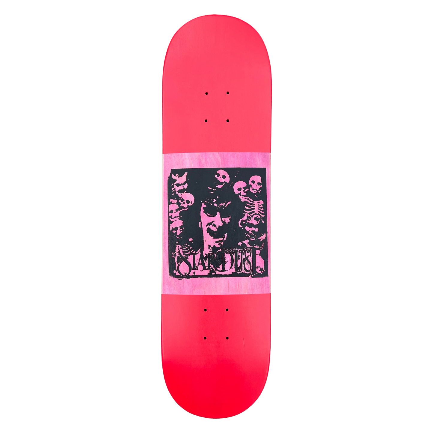 Stardust "Archaic Skulls" Deck 027 8.25" Bright Red / Pink Veneer / Matte Black (Standard Cut)