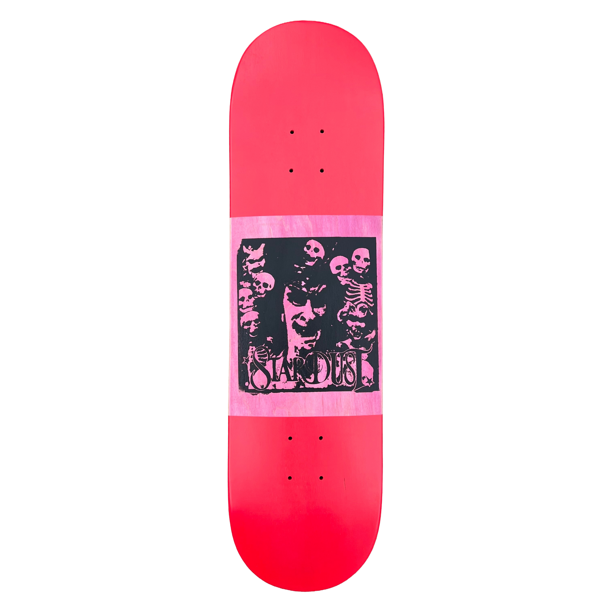 Stardust "Archaic Skulls" Deck 027 8.25" Bright Red / Pink Veneer / Matte Black (Standard Cut)