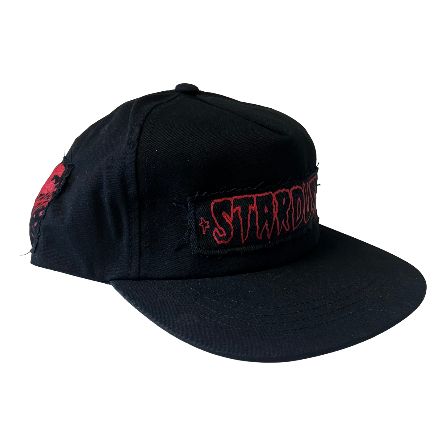 Stardust Patch Mash Ups Snapback Hat Cramps Text 044 & Devil Man 018 Black / Bright Red