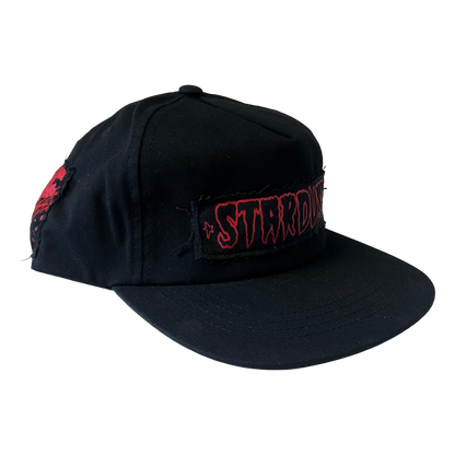 Stardust Patch Mash Ups Snapback Hat Cramps Text 044 & Devil Man 018 Black / Bright Red