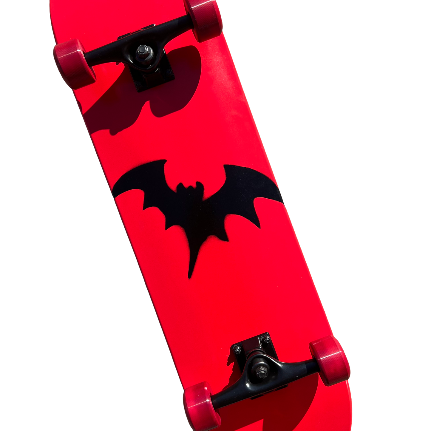Stardust Skate Shop Bright Red / Satin Black Bat 041 Full Size Pre-Built Complete Entry Level Skateboard 8.5" x 32.3"