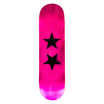 Stardust Matte Black Stars Twin Tip Deck 8.25" Pink Veneer