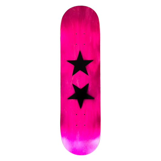 Stardust Matte Black Stars Twin Tip Deck 8.25" Pink Veneer