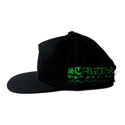 Stardust Patch Mash Ups Snapback Hat Mask 023 & Blackletter 040 Black / Slime Green