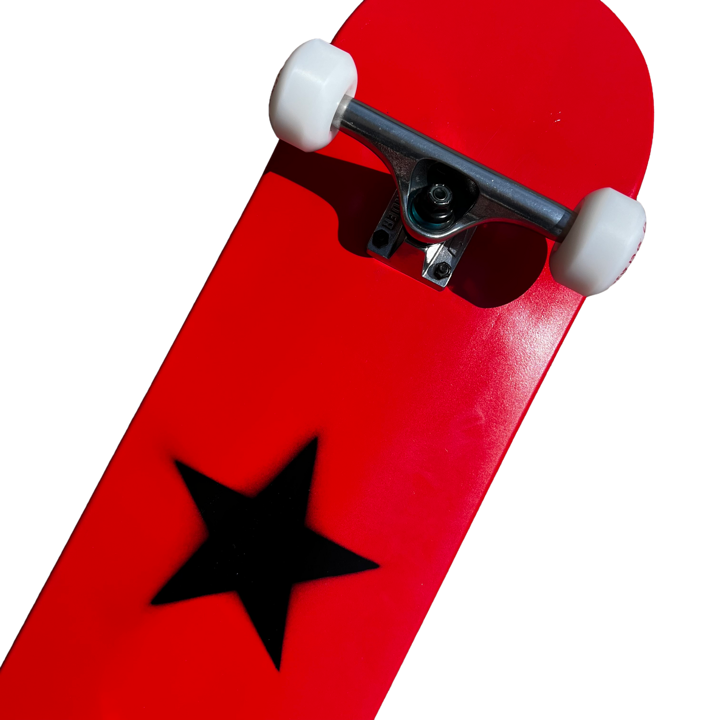 Stardust Skate Shop Bright Red / Matte Black Star Full Size Pre-Built Premium Complete Skateboard 8.38" x 31.8"
