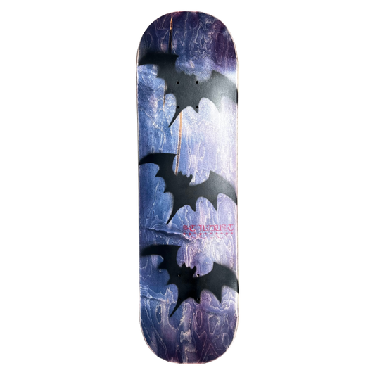 Stardust Tri-Bat Blackletter Deck 052 8.75" (Full Cut) Blue Wash Veneer / Flat Black / Bright Red