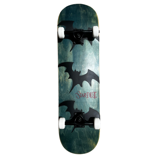Stardust Skate Shop Tri-Bat Wanderlust Full Size Pre-Built Complete Entry Level Skateboard 8.5" x 32.375" Blue Veneer / Flat Black / Bright Red