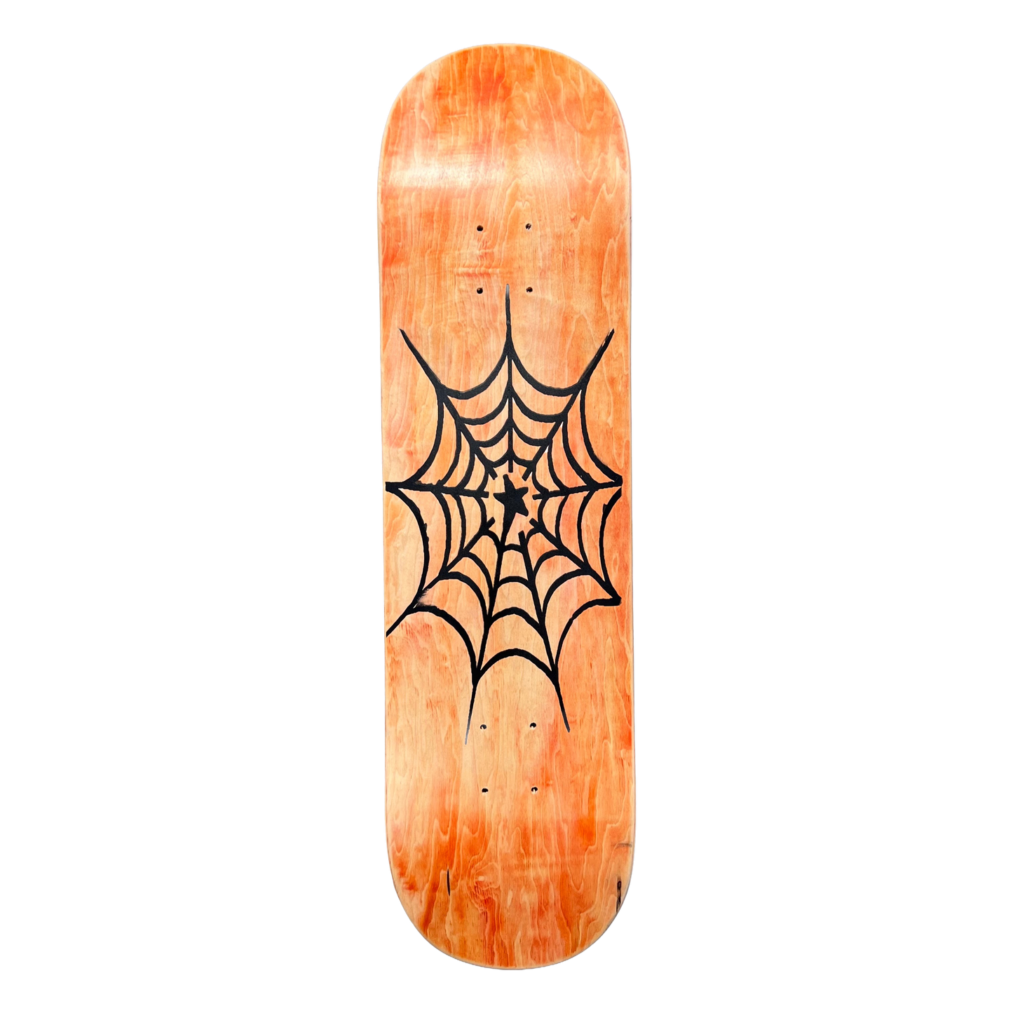 Stardust Spider Web Deck Orange Veneer / Matte Black Deck 042 8.375" (Full Cut)