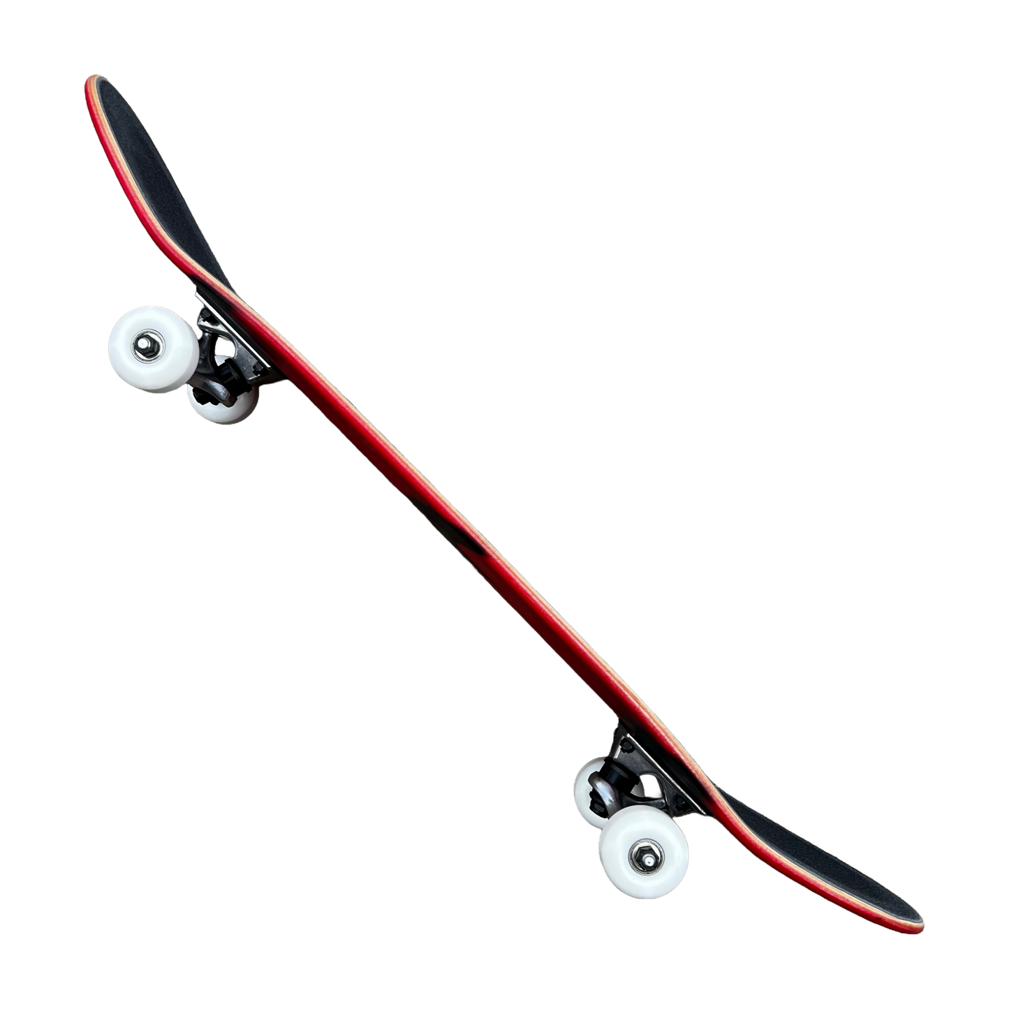 Stardust Skate Shop Tri-Bat Blackletter Full Size Pre-Built Complete Entry Level Skateboard 8.0" x 31.75" Bright Red Patina / Flat Black / Bright Red