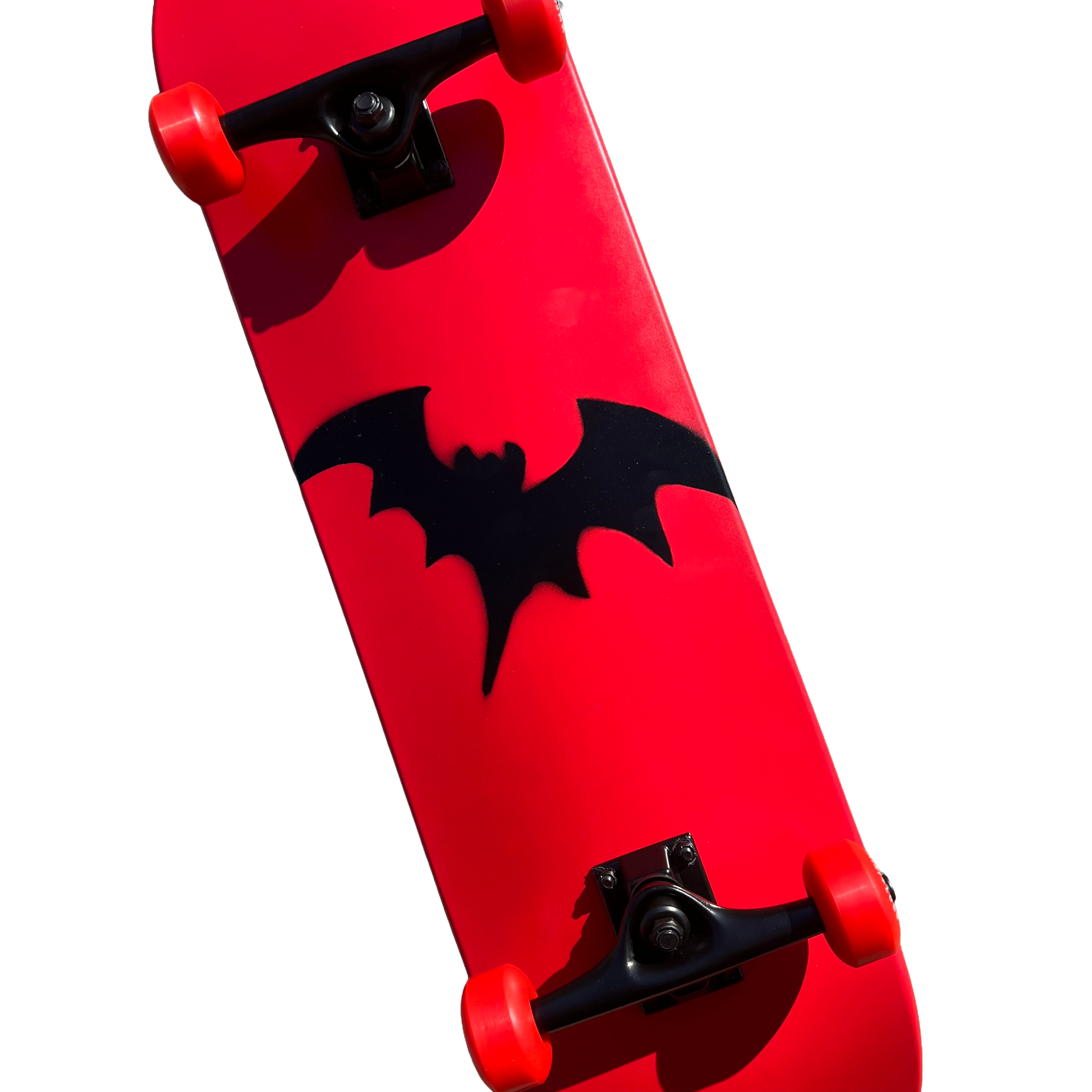 Stardust Skate Shop Bright Red / Satin Black Bat 041 Full Size Pre-Built Complete Entry Level Skateboard 8.38" x 31.8"