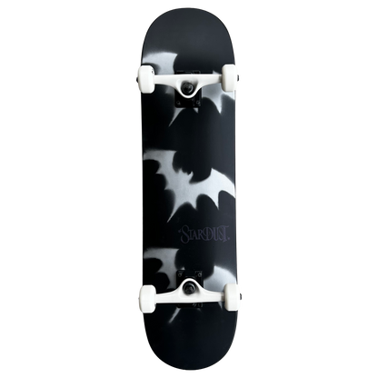 Stardust Skate Shop Tri-Bat Wanderlust Full Size Pre-Built Complete Entry Level Skateboard 8.0" x 31.75" Flat Black / Metallic Silver / Purple Shimmer