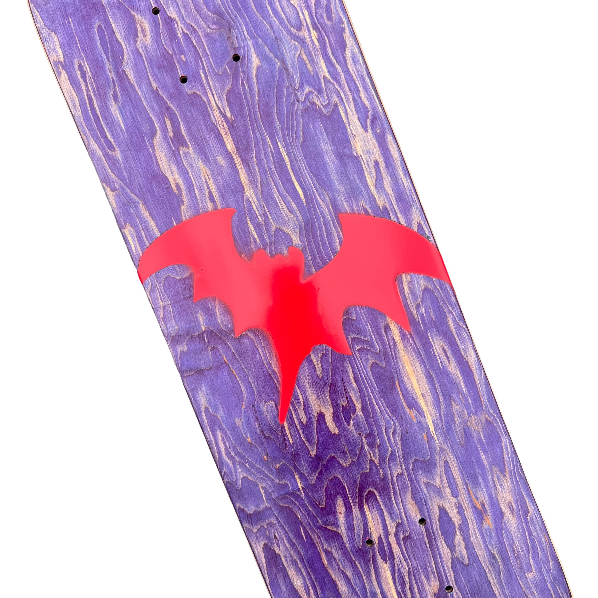 Stardust Purple Veneer / Bright Red Bat Deck 041 8.5" (Full Cut)