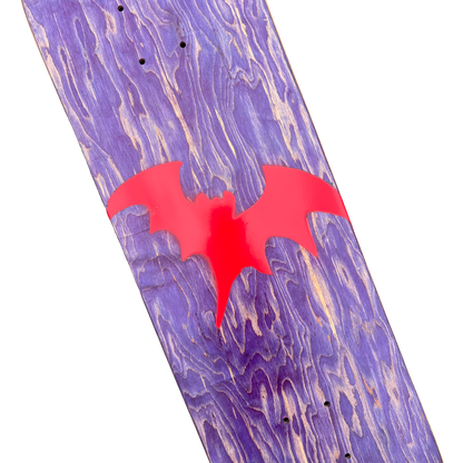 Stardust Purple Veneer / Bright Red Bat Deck 041 8.5" (Full Cut)