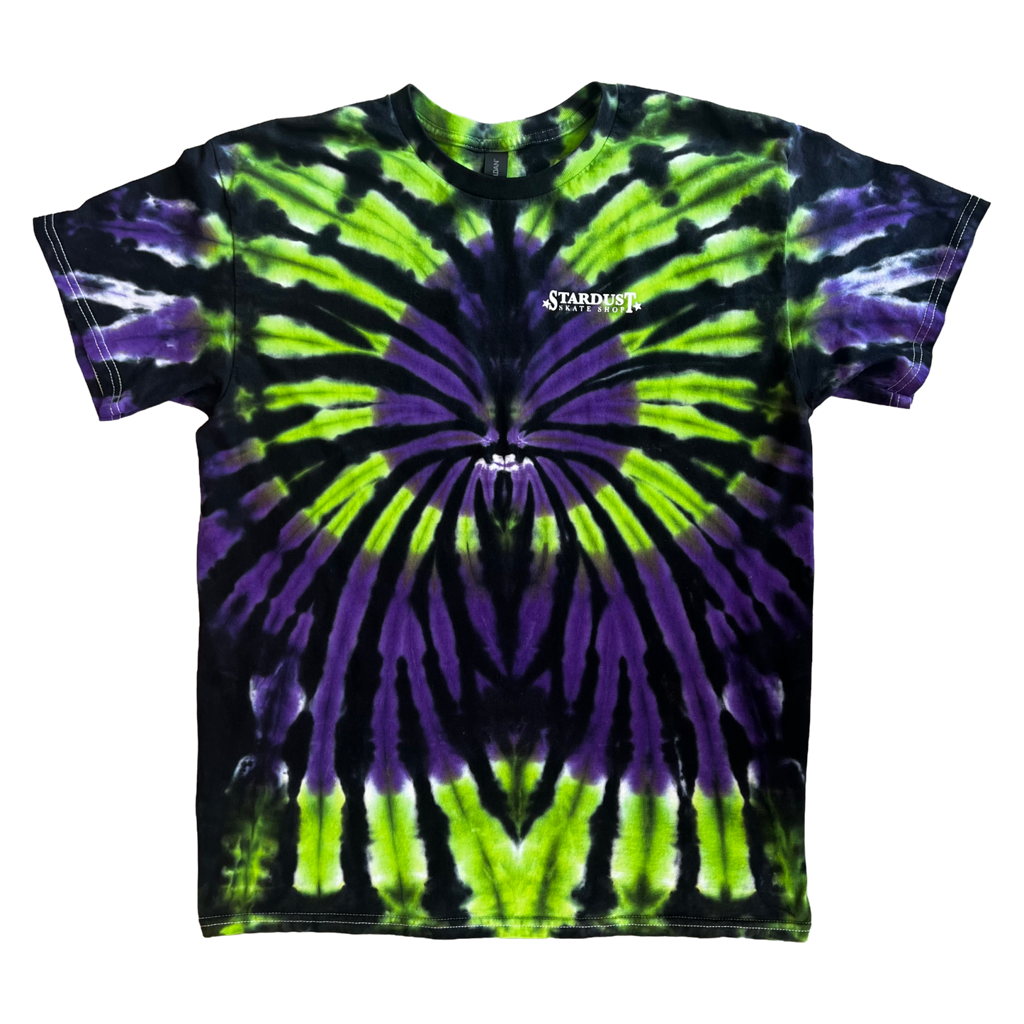 Stardust "Goth Girl" Spider Tie Dye Tee 033.3 Black / Green / Purple / White