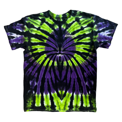 Stardust "Goth Girl" Spider Tie Dye Tee 033.3 Black / Green / Purple / White
