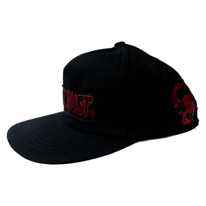 Stardust Patch Mash Ups Snapback Hat Cramps Text 044 & Raver 011 Black / Bright Red