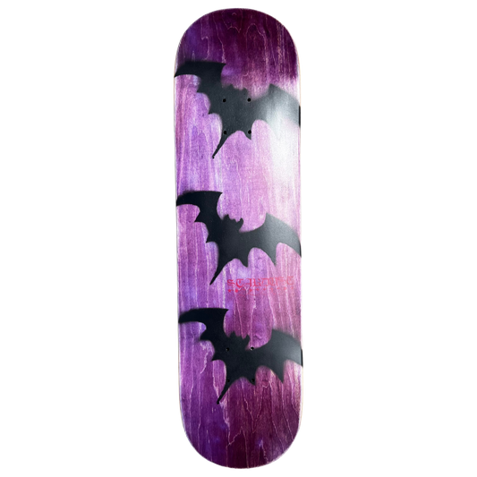 Stardust Tri-Bat Blackletter Deck 052 8.375" (Full Cut) Purple Veneer / Flat Black / Bright Red