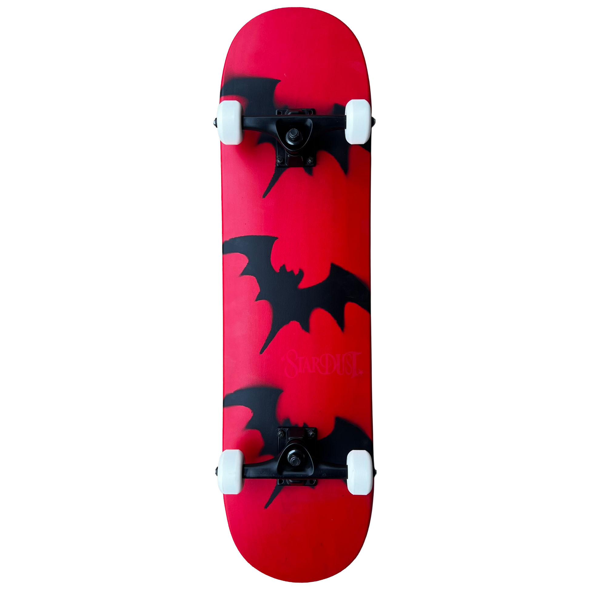 Stardust Skate Shop Tri-Bat Wanderlust Full Size Pre-Built Complete Entry Level Skateboard 8.0" x 31.75" Bright Red / Flat Black / Bright Red
