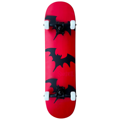 Stardust Skate Shop Tri-Bat Wanderlust Full Size Pre-Built Complete Entry Level Skateboard 8.0" x 31.75" Bright Red / Flat Black / Bright Red