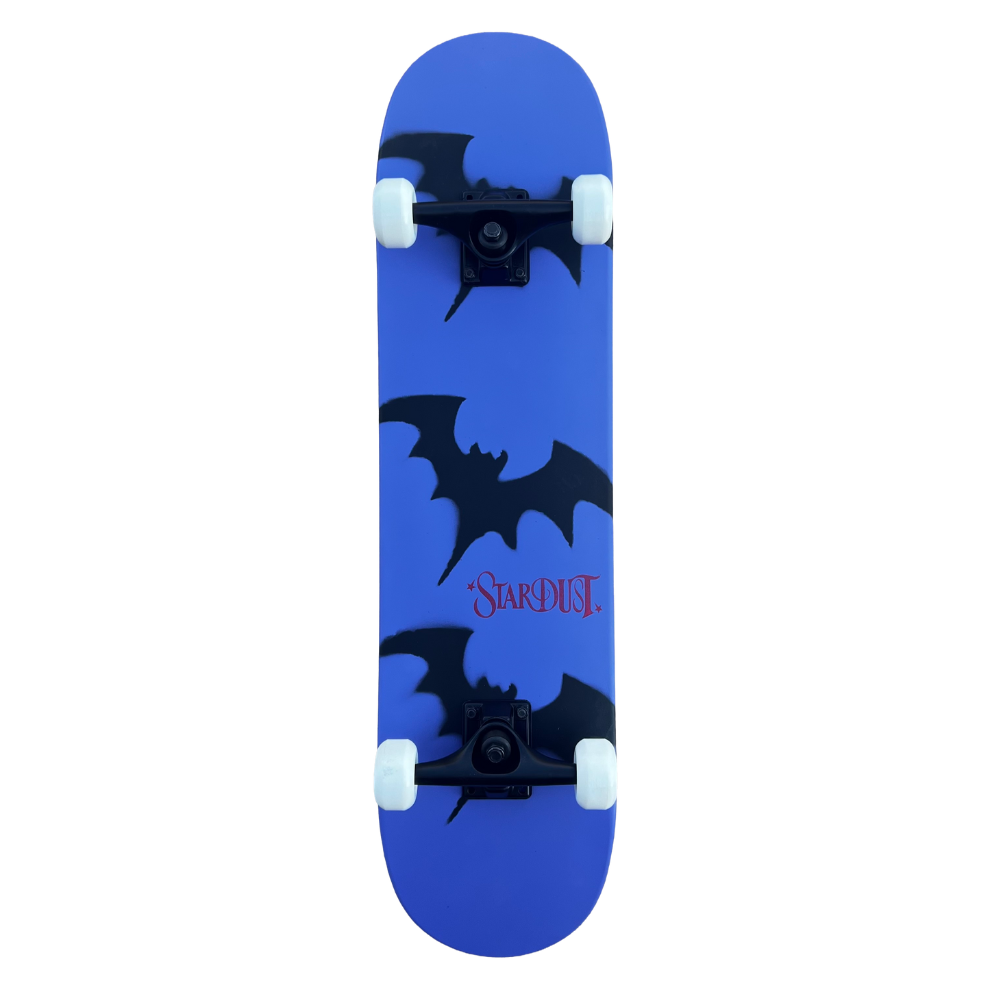 Stardust Skate Shop Tri-Bat Wanderlust Mid Size Pre-Built Complete Entry Level Skateboard 7.75" x 31.25" Iris / Flat Black / Bright Red