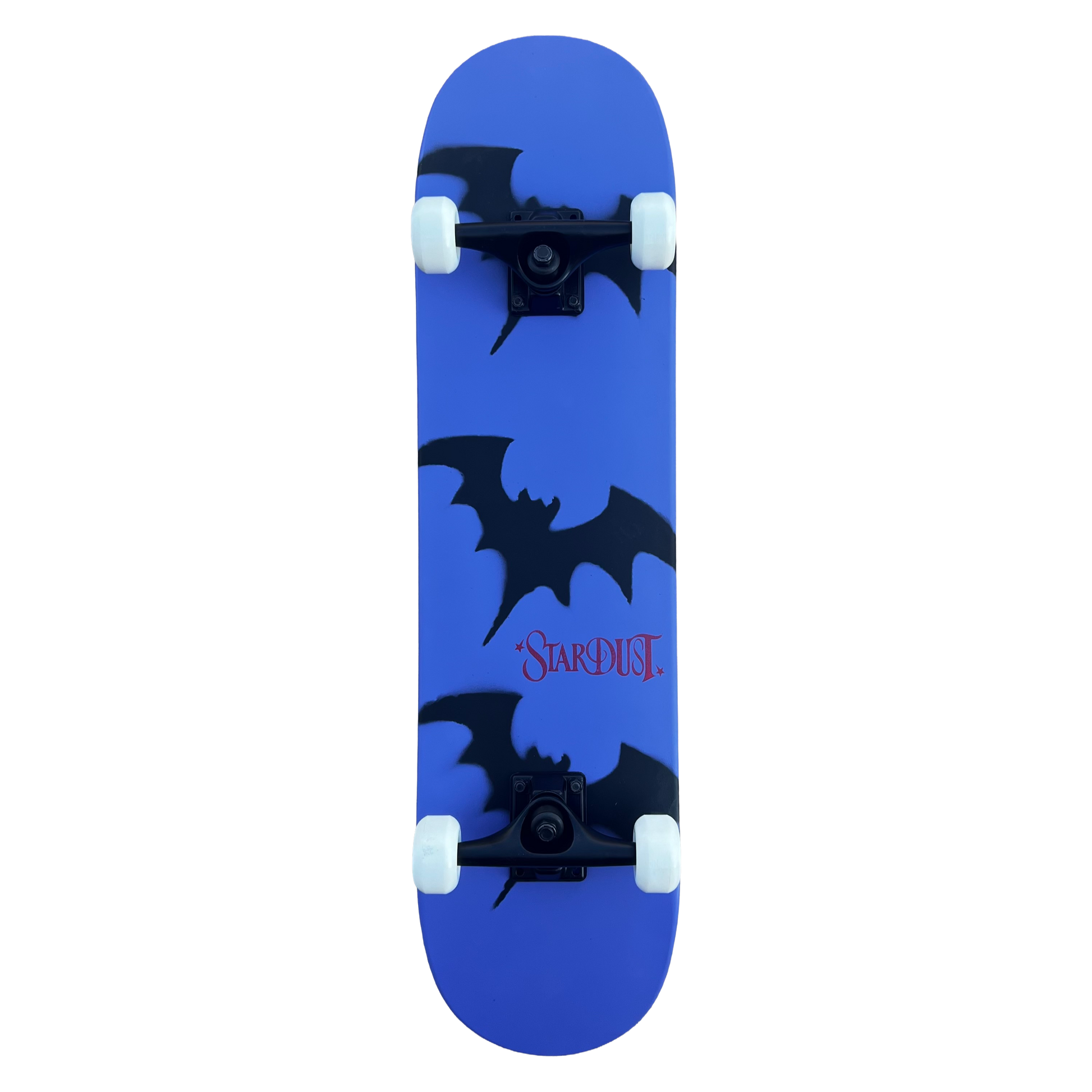 Stardust Skate Shop Tri-Bat Wanderlust Mid Size Pre-Built Complete Entry Level Skateboard 7.75" x 31.25" Iris / Flat Black / Bright Red