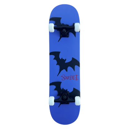 Stardust Skate Shop Tri-Bat Wanderlust Mid Size Pre-Built Complete Entry Level Skateboard 7.75" x 31.25" Iris / Flat Black / Bright Red