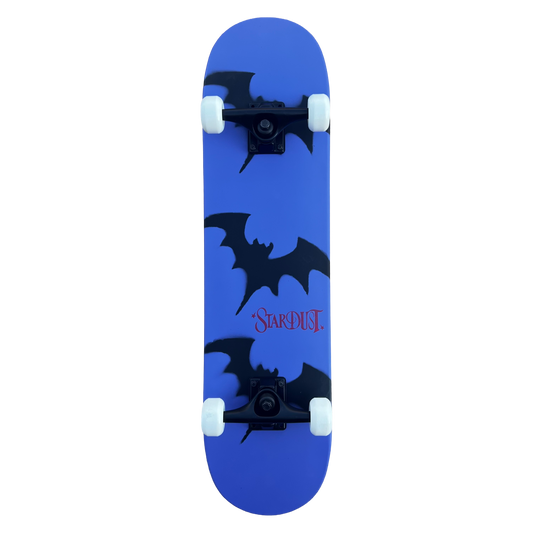 Stardust Skate Shop Tri-Bat Wanderlust Mid Size Pre-Built Complete Entry Level Skateboard 7.75" x 31.25" Iris / Flat Black / Bright Red