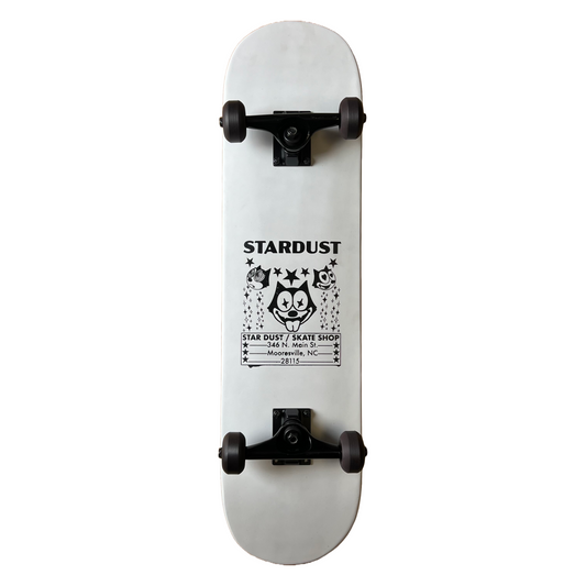 Stardust Skate Shop Felix 012 Pre-Built Complete 7.75" x 31.0" Entry Level Skateboard Matte White / Matte Black