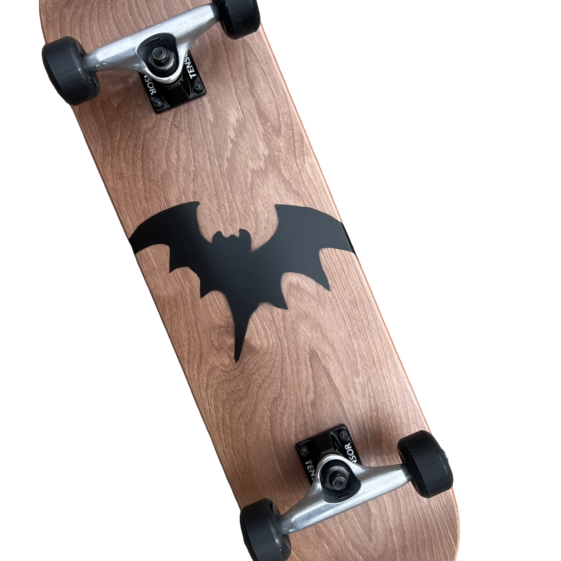 Stardust Skate Shop Brown Veneer / Matte Black Bat 041 Pre-Built Complete Entry Level Skateboard 8.125" x 31.8"
