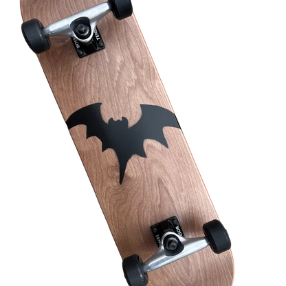 Stardust Skate Shop Brown Veneer / Matte Black Bat 041 Pre-Built Complete Entry Level Skateboard 8.125" x 31.8"