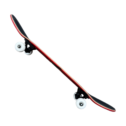 Stardust Skate Shop Tri-Bat Blackletter Full Size Pre-Built Complete Entry Level Skateboard 8.0" x 31.75" Bright Red Patina / Flat Black / Bright Red
