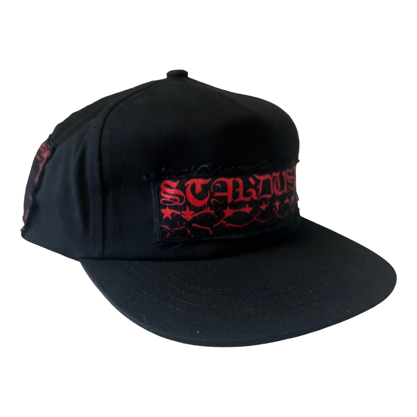 Stardust Patch Mash Ups Snapback Hat Blackletter 040 & Mask 023 Black / Bright Red