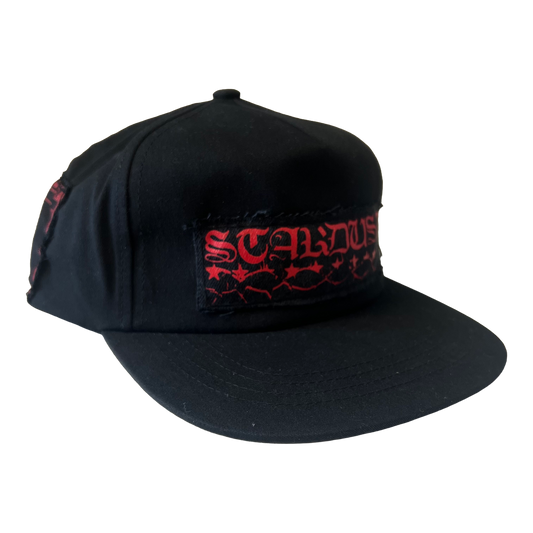 Stardust Patch Mash Ups Snapback Hat Blackletter 040 & Mask 023 Black / Bright Red