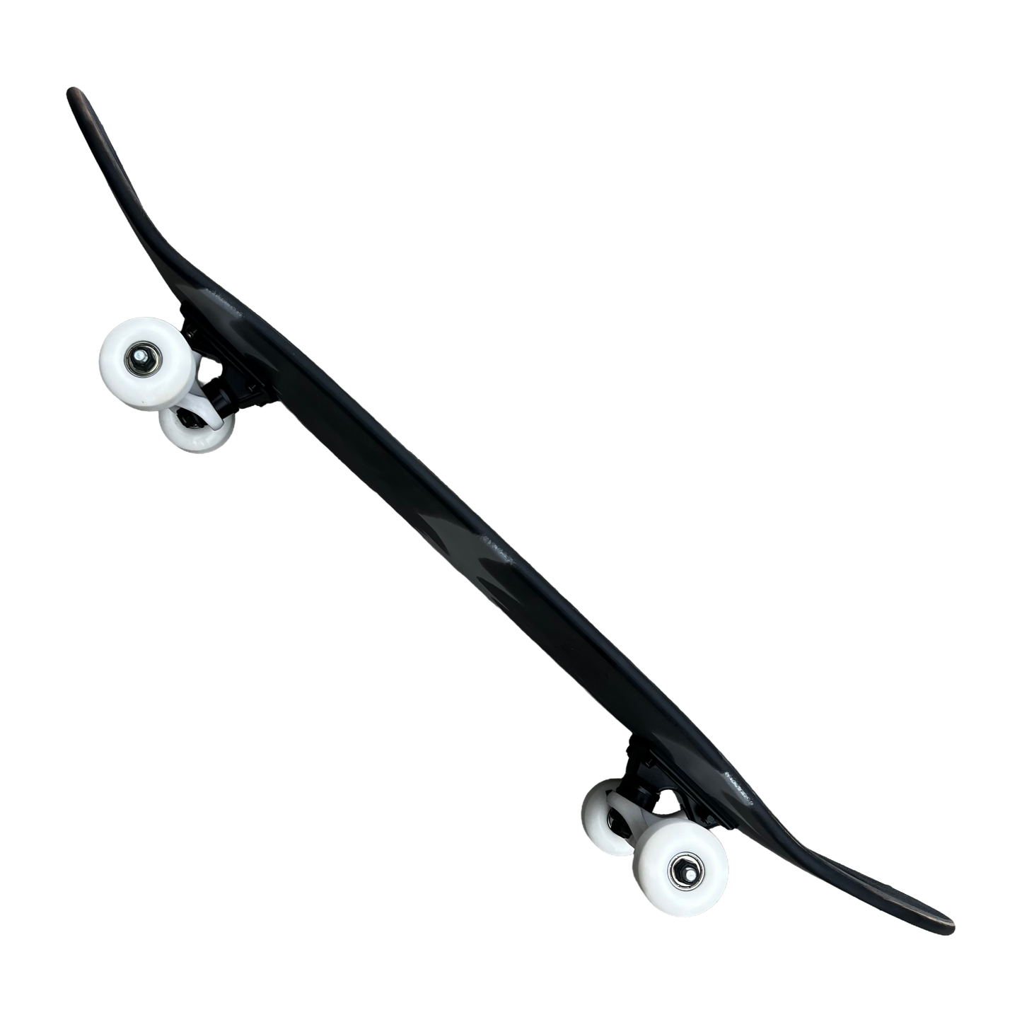 Stardust Skate Shop Tri-Bat Wanderlust Mid Size Pre-Built Complete Entry Level Skateboard 7.75" x 31.25" Flat Black / Metallic Silver / Purple Shimmer