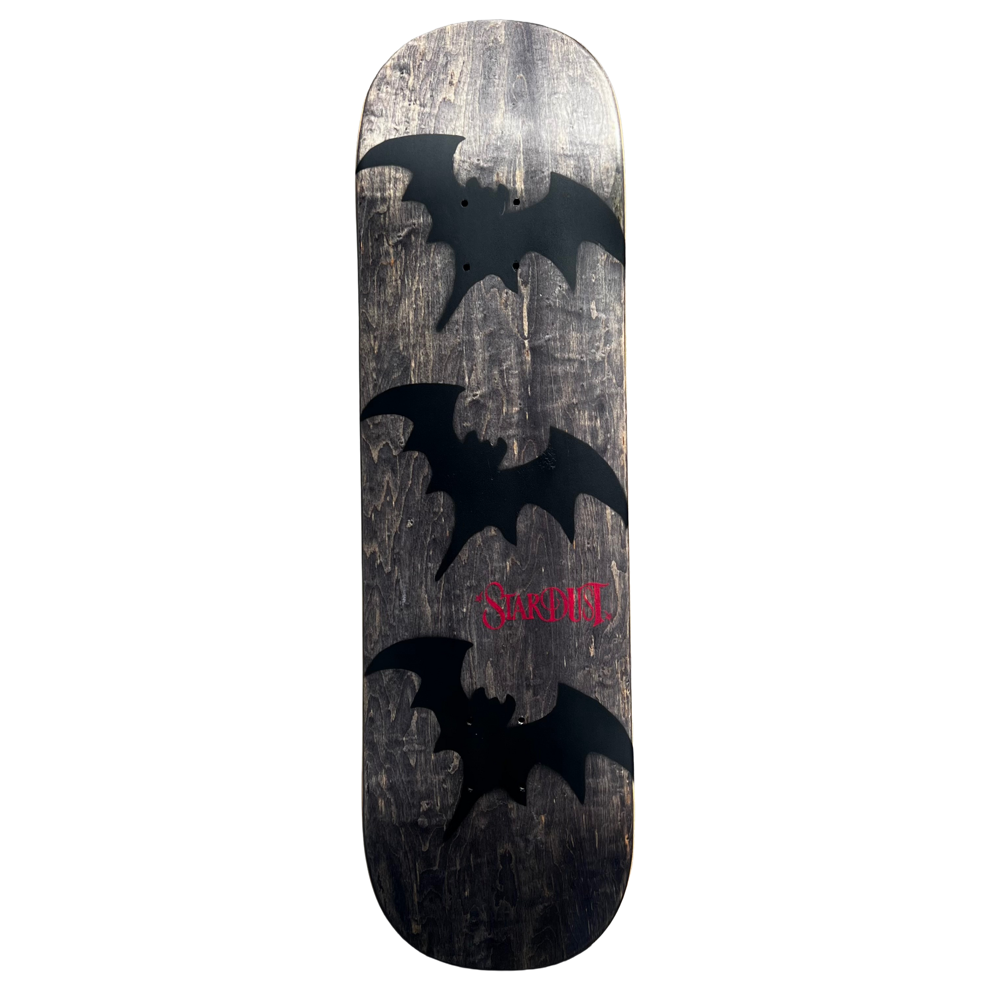 Stardust Tri-Bat Wanderlust Deck 048 8.75" (Full Cut) Charcoal Veneer / Flat Black / Bright Red