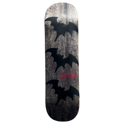 Stardust Tri-Bat Wanderlust Deck 048 8.75" (Full Cut) Charcoal Veneer / Flat Black / Bright Red