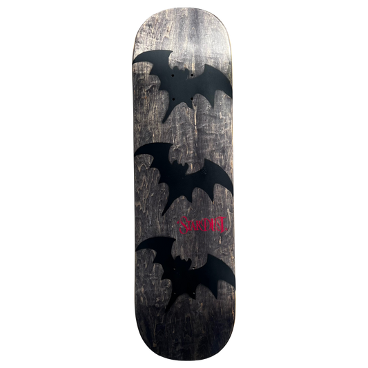 Stardust Tri-Bat Wanderlust Deck 048 8.75" (Full Cut) Charcoal Veneer / Flat Black / Bright Red