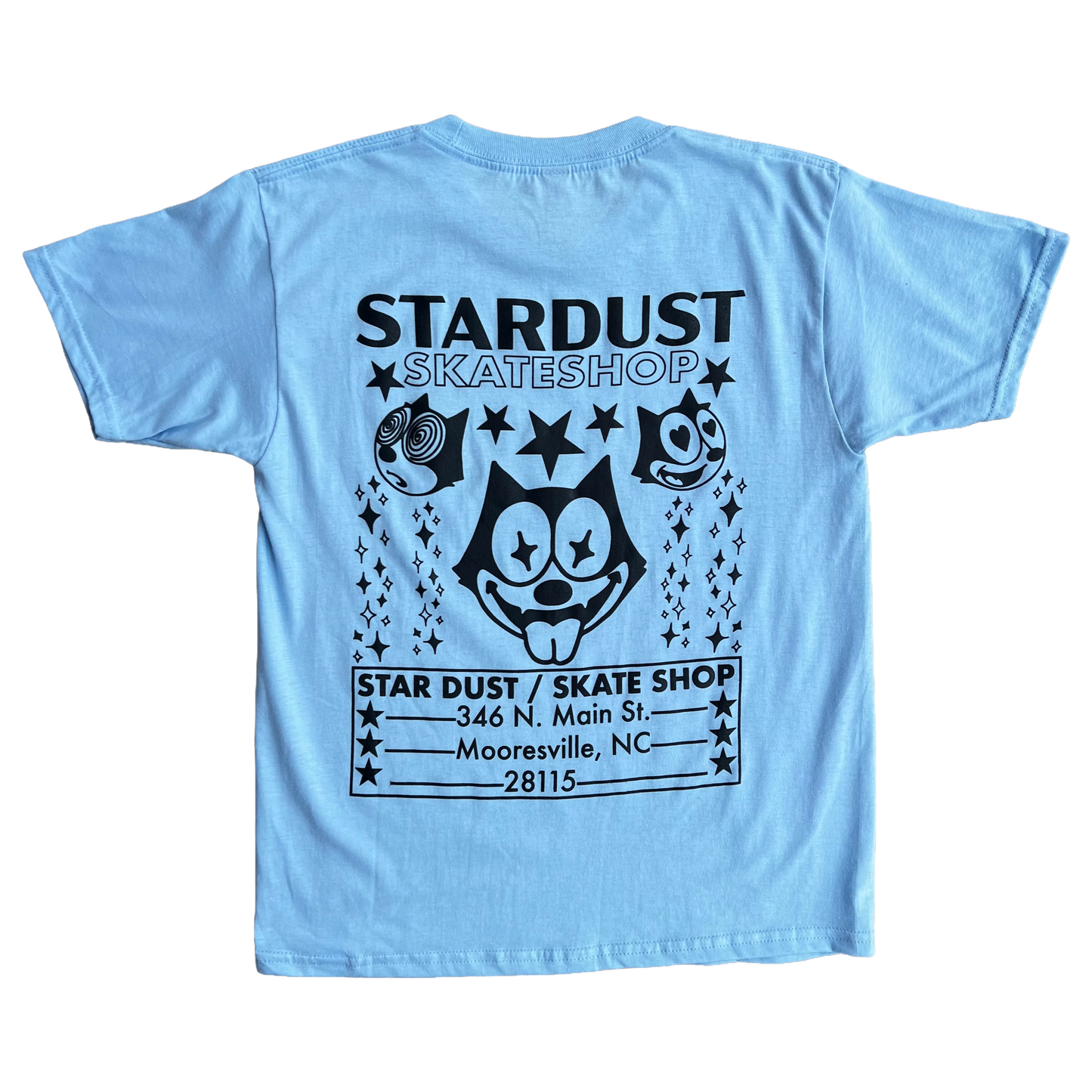 Stardust Skate Shop Felix Youth Tee 012 Sky Blue / Black