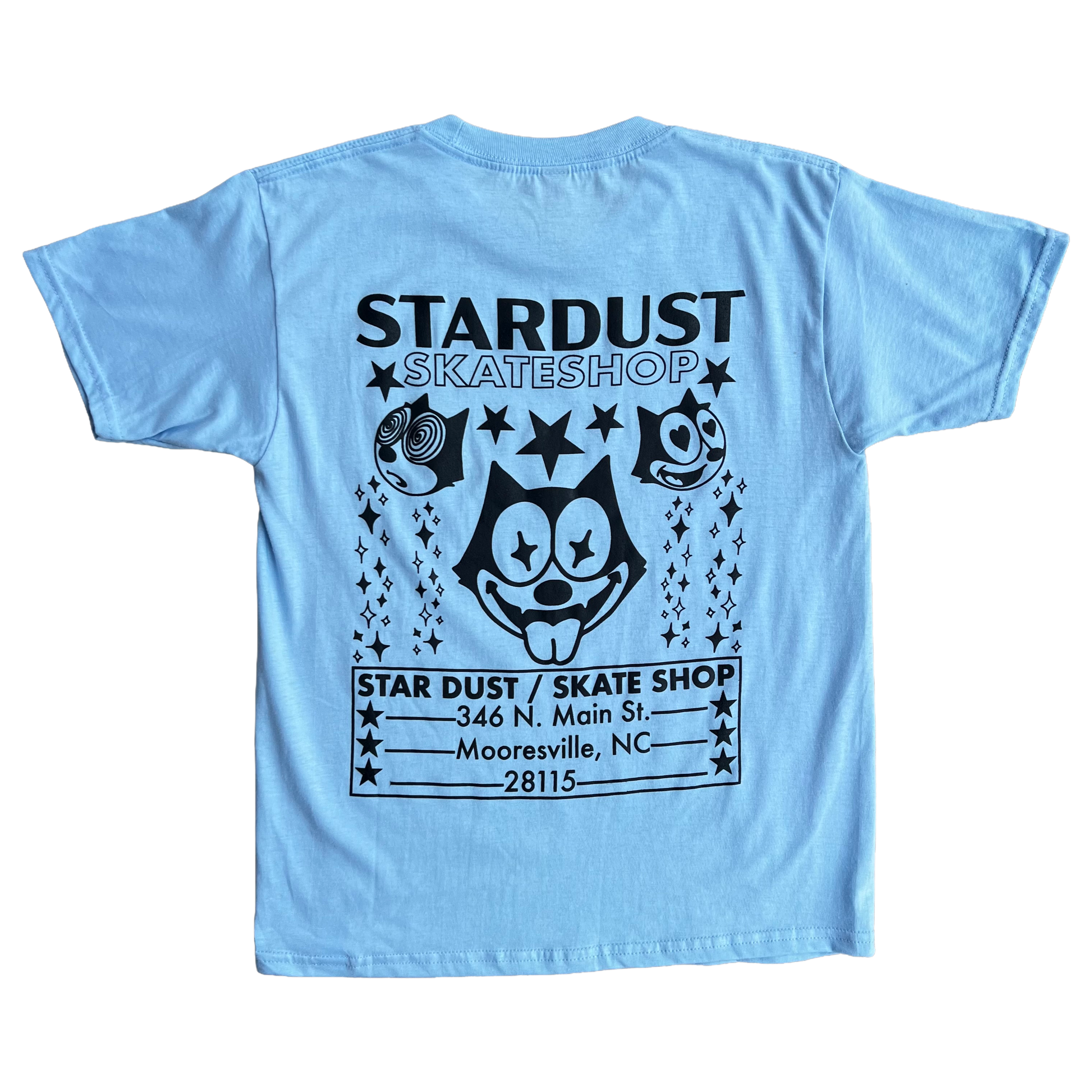 Stardust Skate Shop Felix Youth Tee 012 Sky Blue / Black