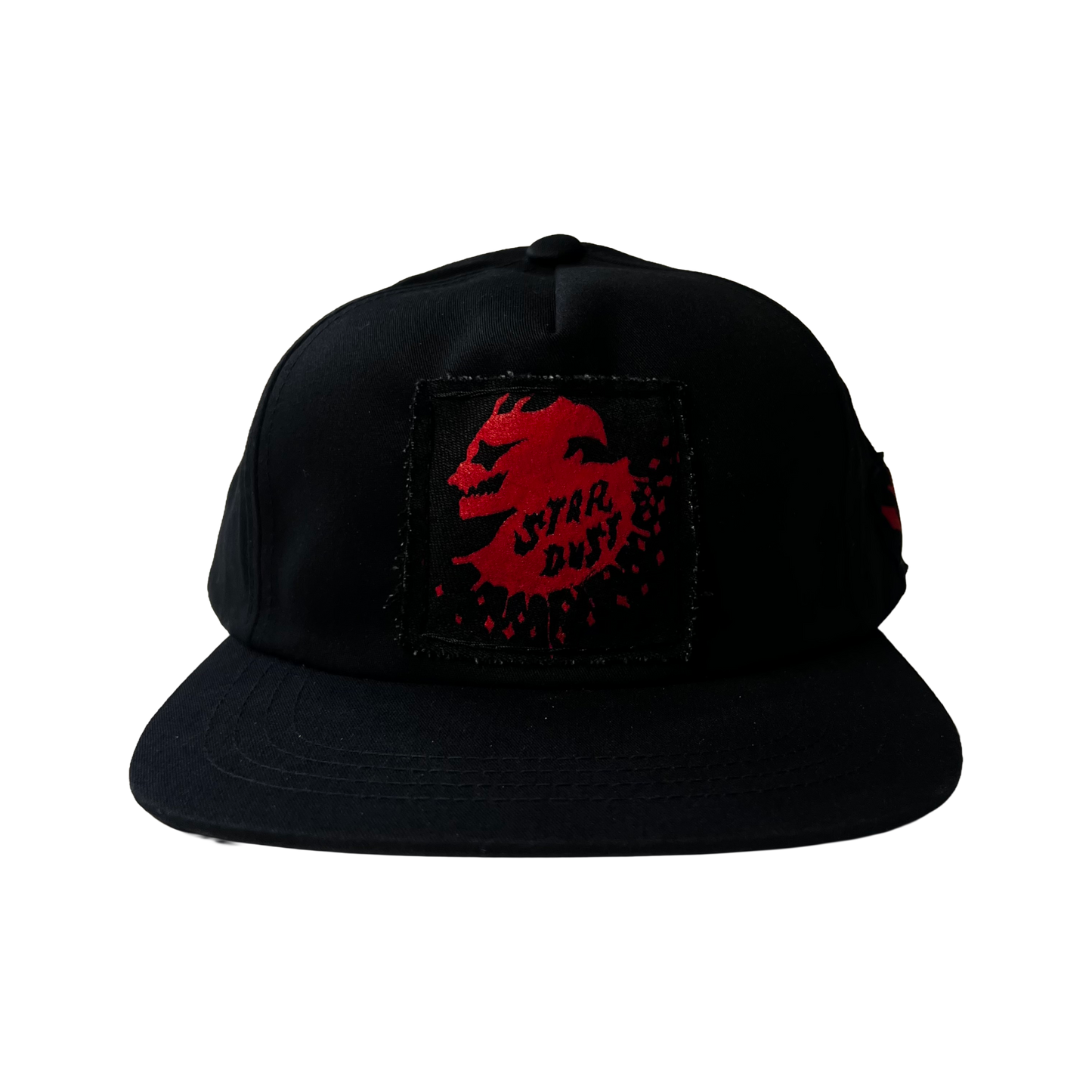 Stardust Patch Mash Ups Snapback Hat Devil Man 018 & Devil Man Text 047 Black / Bright Red