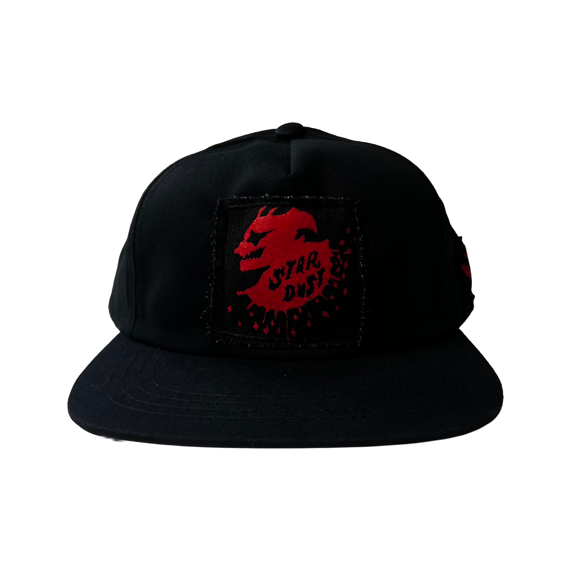 Stardust Patch Mash Ups Snapback Hat Devil Man 018 & Devil Man Text 047 Black / Bright Red