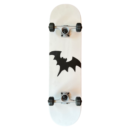 Stardust Skate Shop Matte White / Matte Black Bat 041 Pre-Built Complete Entry Level Skateboard 8.125" x 31.8"